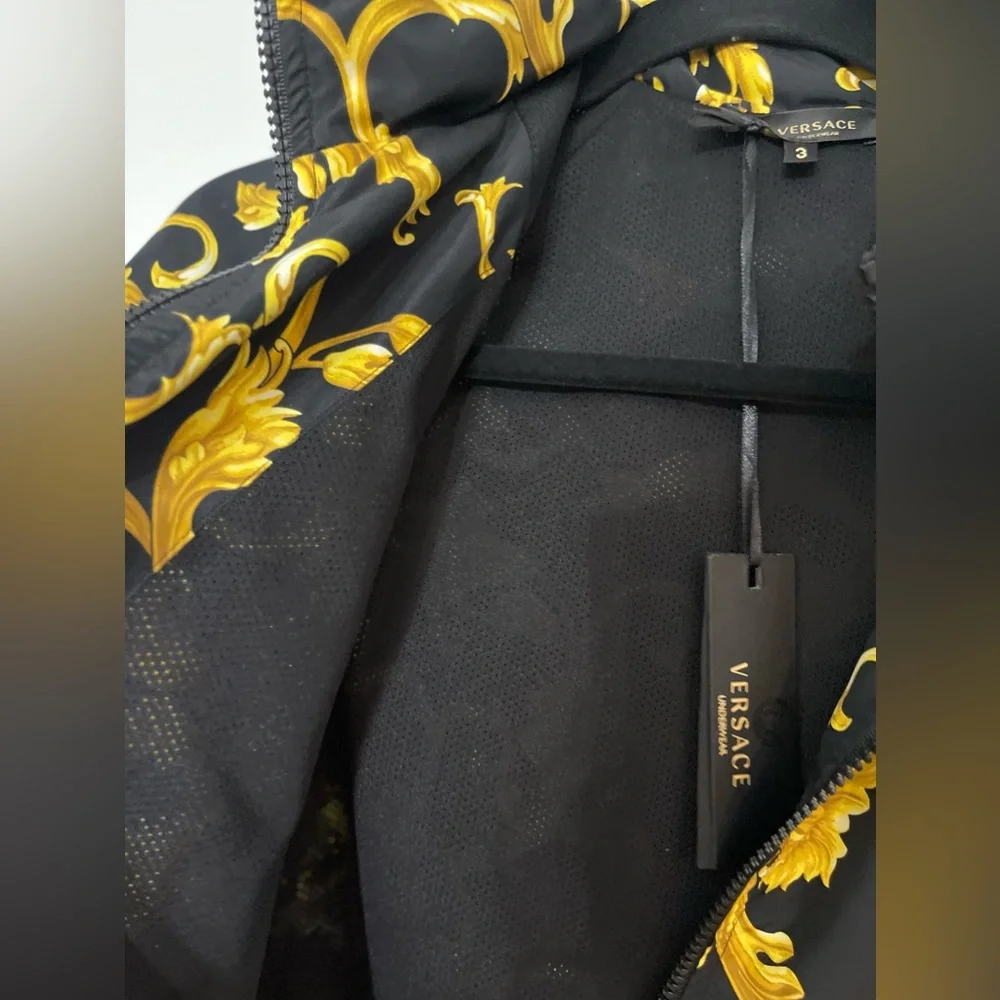 AUTHENTIC NEW VERSACE BOMBER JACKET 🔥With a attached Hoodie zip - Picture 6 of 16